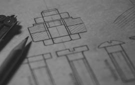 pencil drawing of blueprint