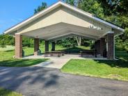 pavilion with 8 picnic tables